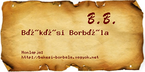 Békési Borbála névjegykártya