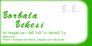 borbala bekesi business card